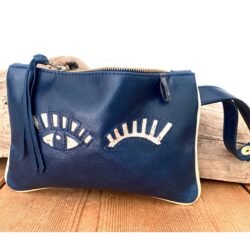 Motif & Leather Texture Clutch