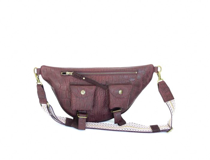 image of the Burgundy bag with a cotton strap
