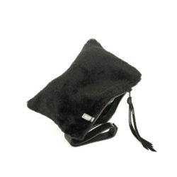 Image of the front of the black fur on clutch.