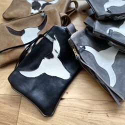 Motif & Leather Texture Clutch