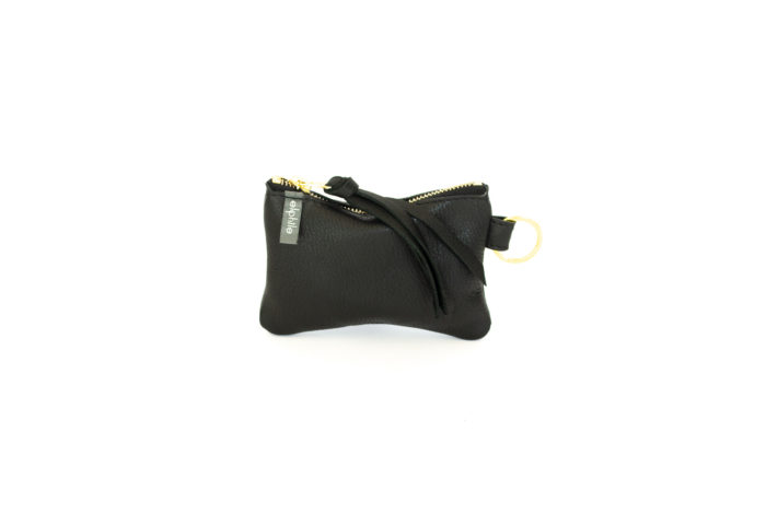 Black mini purse in authentic genuine leather