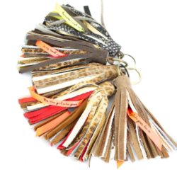 Fringe leather keychains made in genuine leather.