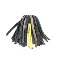 Keyring made of black and dark brown lether.