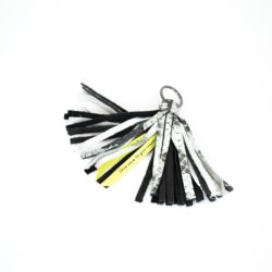 Tassel with keychain in Python print and black.