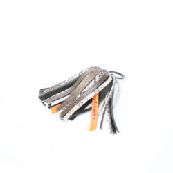 Image of the snake print fringes of the palmy keyring.